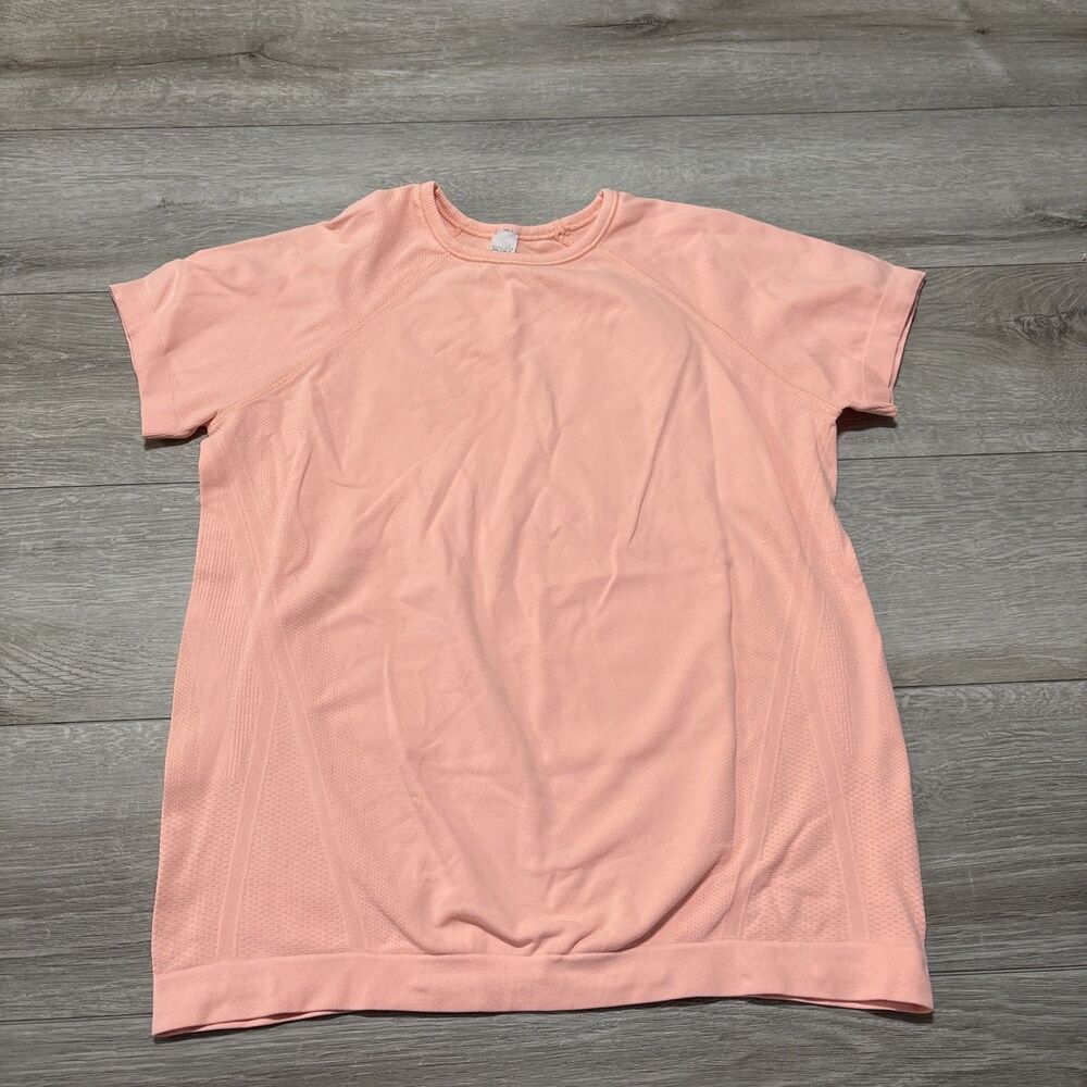 Athleta Girl Peach Short Sleeve Athletic Fit Stretch T Shirt Size Large 12